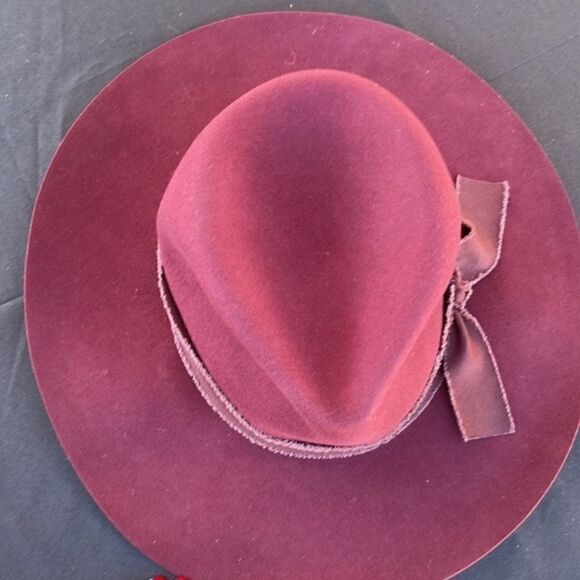 Free People Olive & Pique Kanan Felt Hat Burgundy One Size 23” main image 9